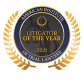 American Institute of Trial Lawyers 2021 Litigator of the Year award emblem with gold laurel wreath design.
