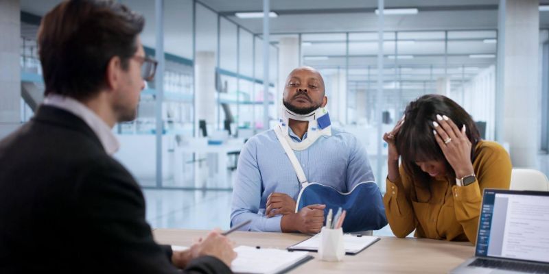a group of people sitting around a table