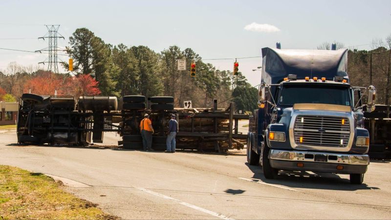 Two men next to a large truck on a